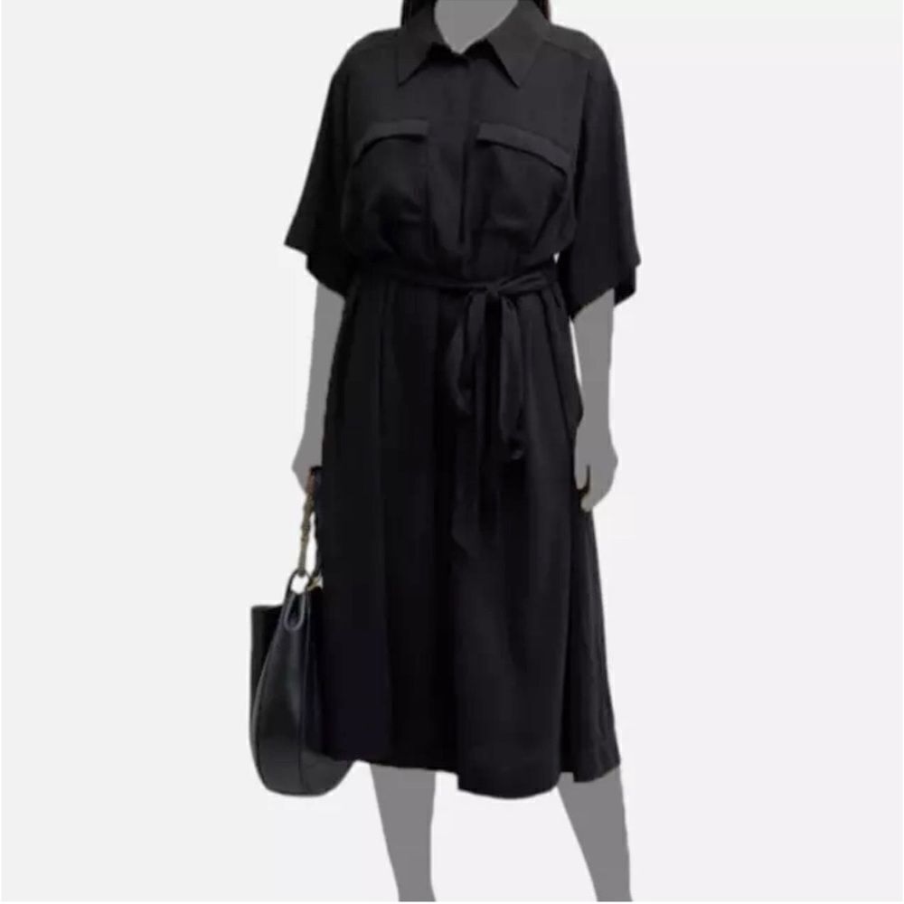 Whitney Morgan Women's Black Elbow-Sleeve Utility dress Shirtdress Plus Size 3X